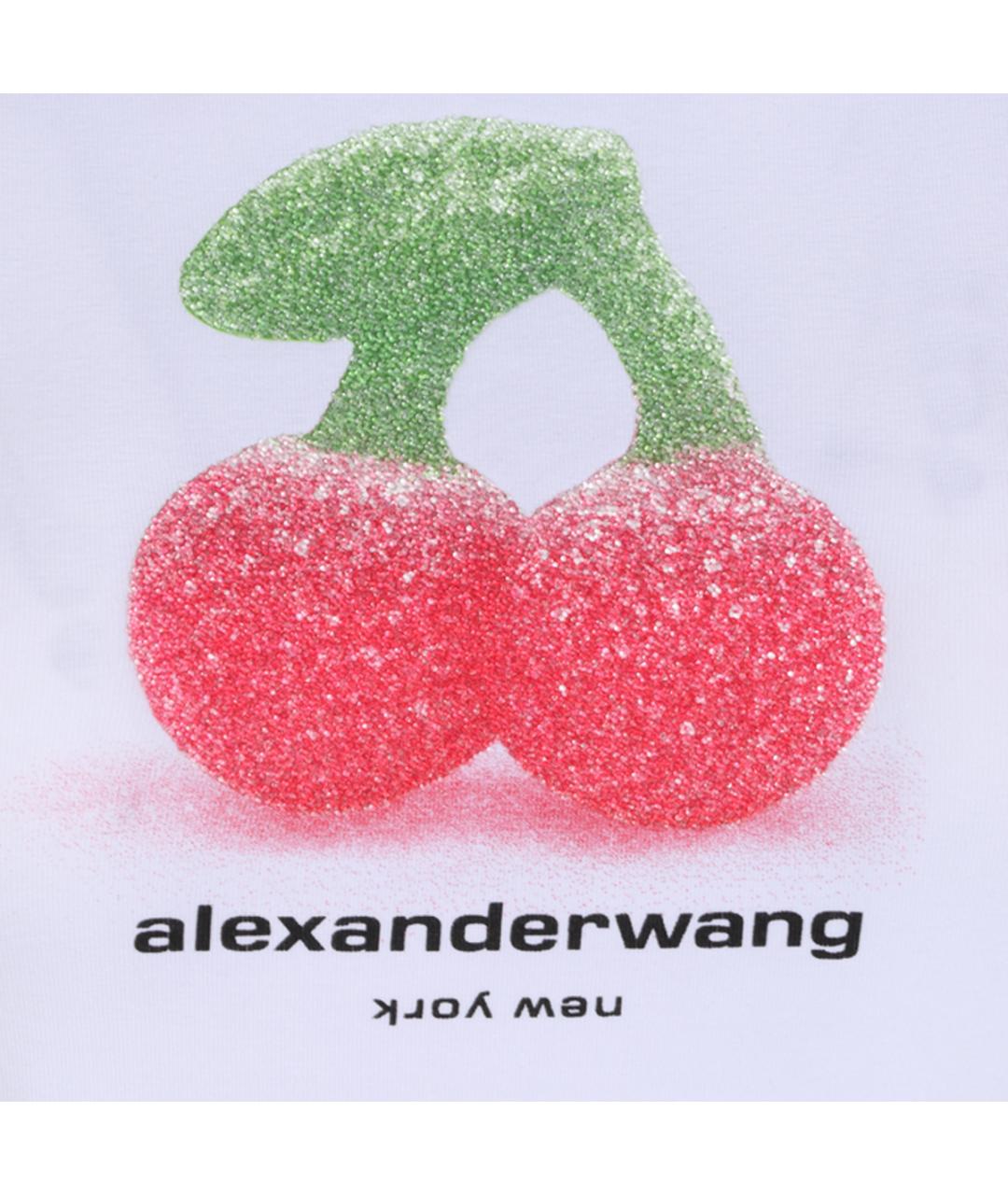 ALEXANDER WANG Белая хлопковая футболка, фото 4
