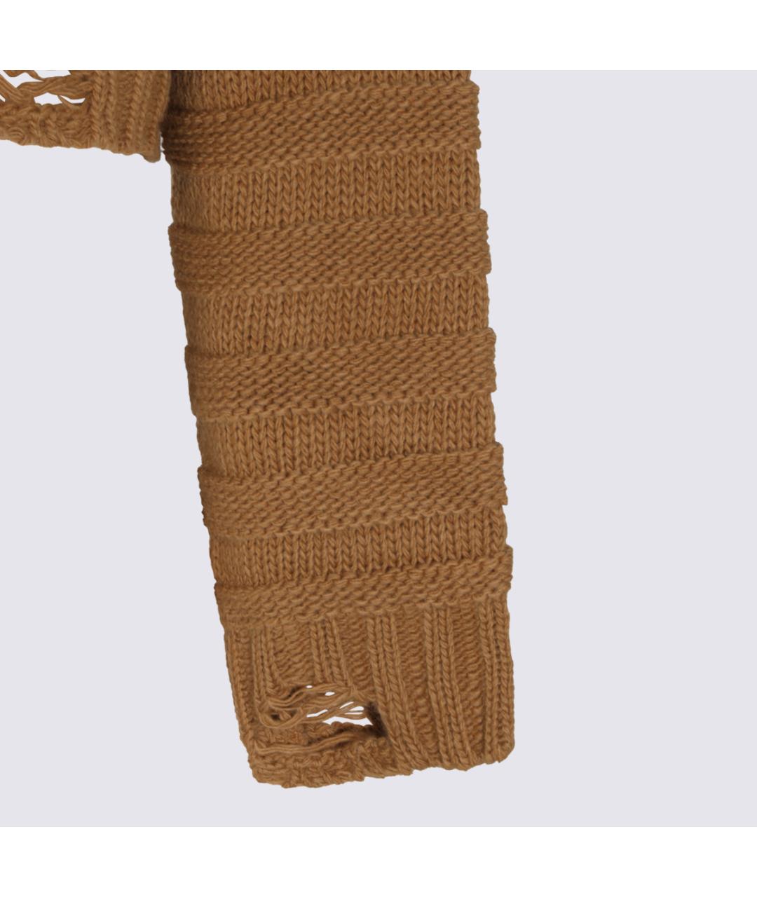 MM6 MAISON MARGIELA Коричневый шерстяной джемпер / свитер, фото 4