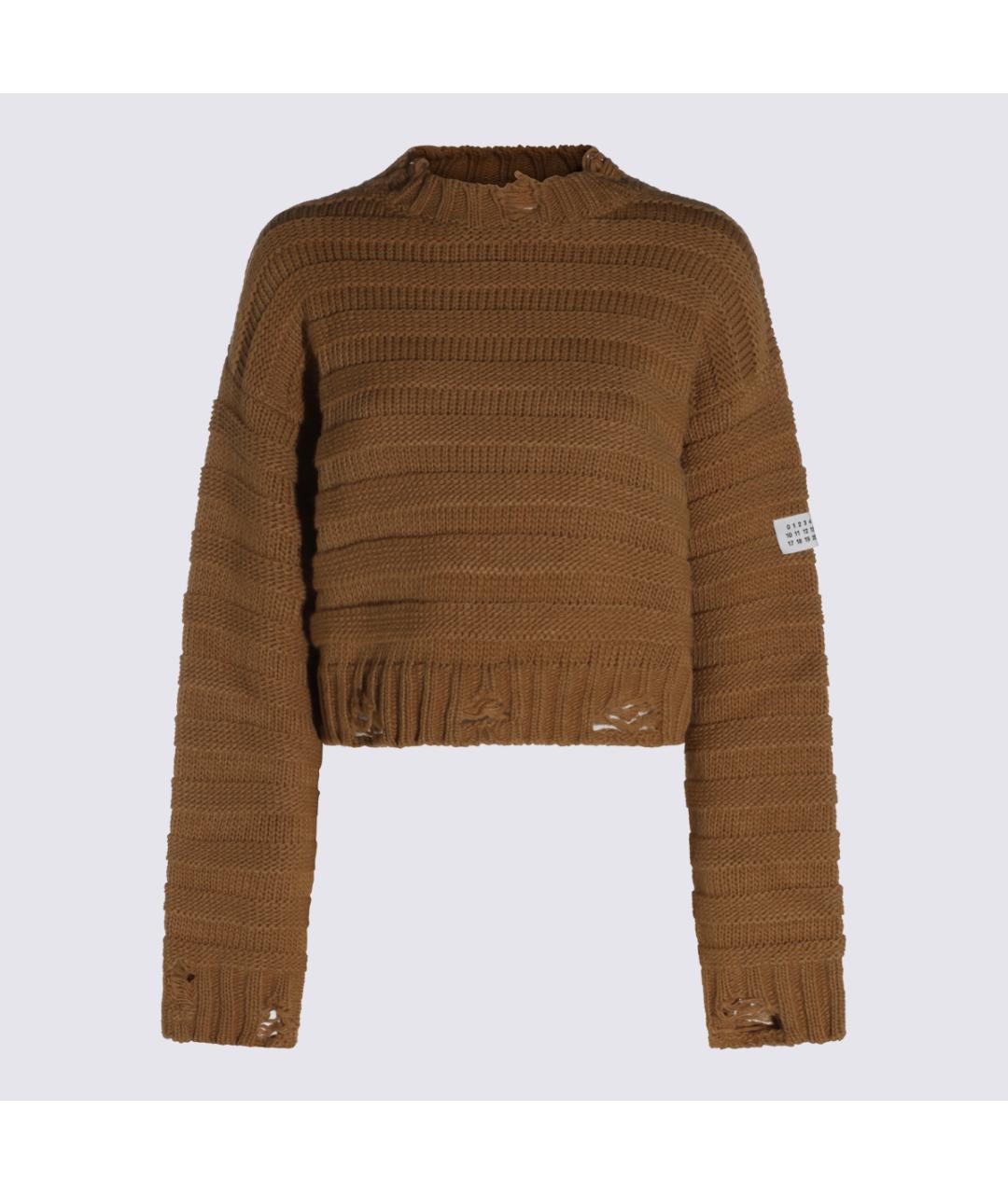 MM6 MAISON MARGIELA Коричневый шерстяной джемпер / свитер, фото 5