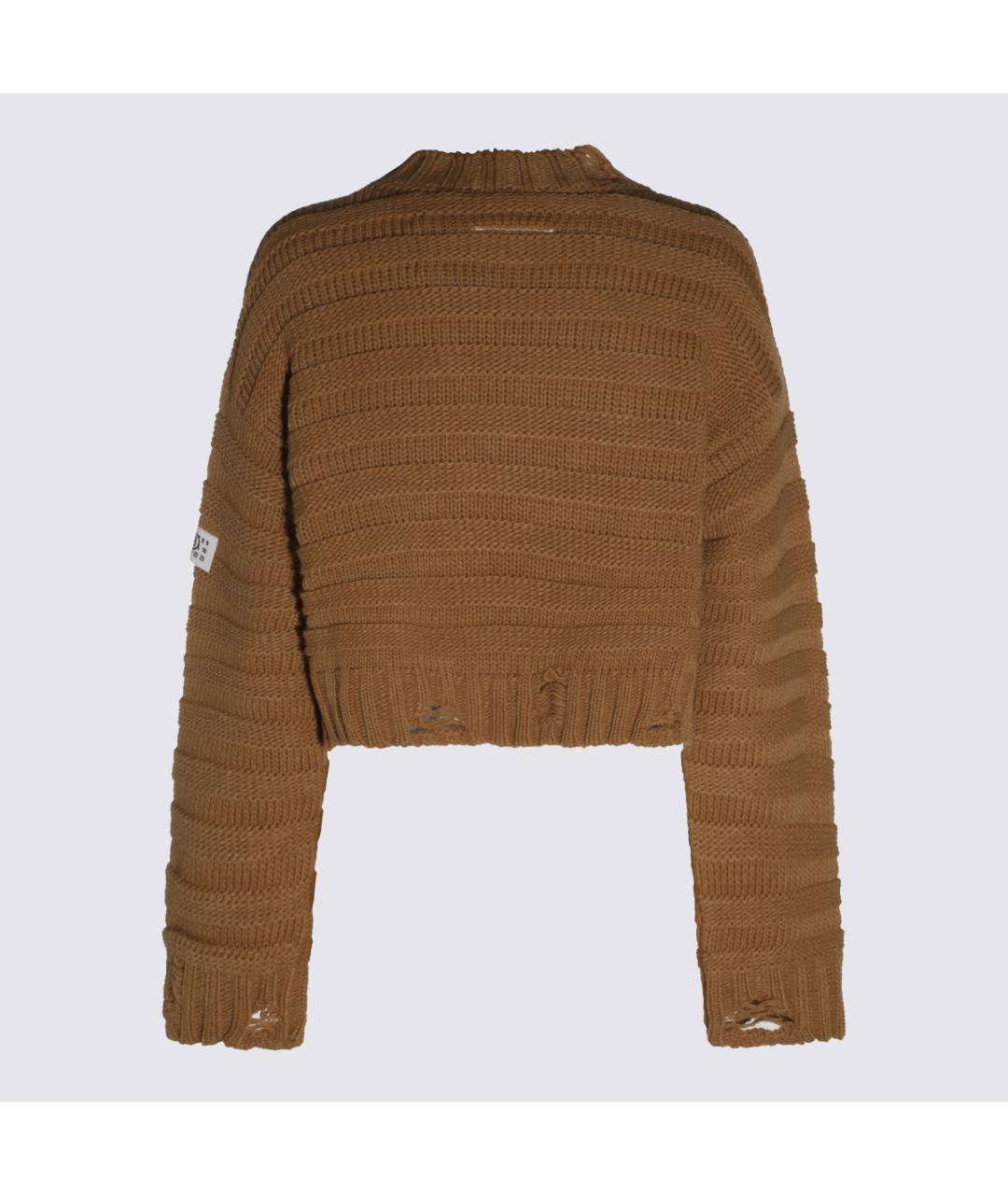 MM6 MAISON MARGIELA Коричневый шерстяной джемпер / свитер, фото 2