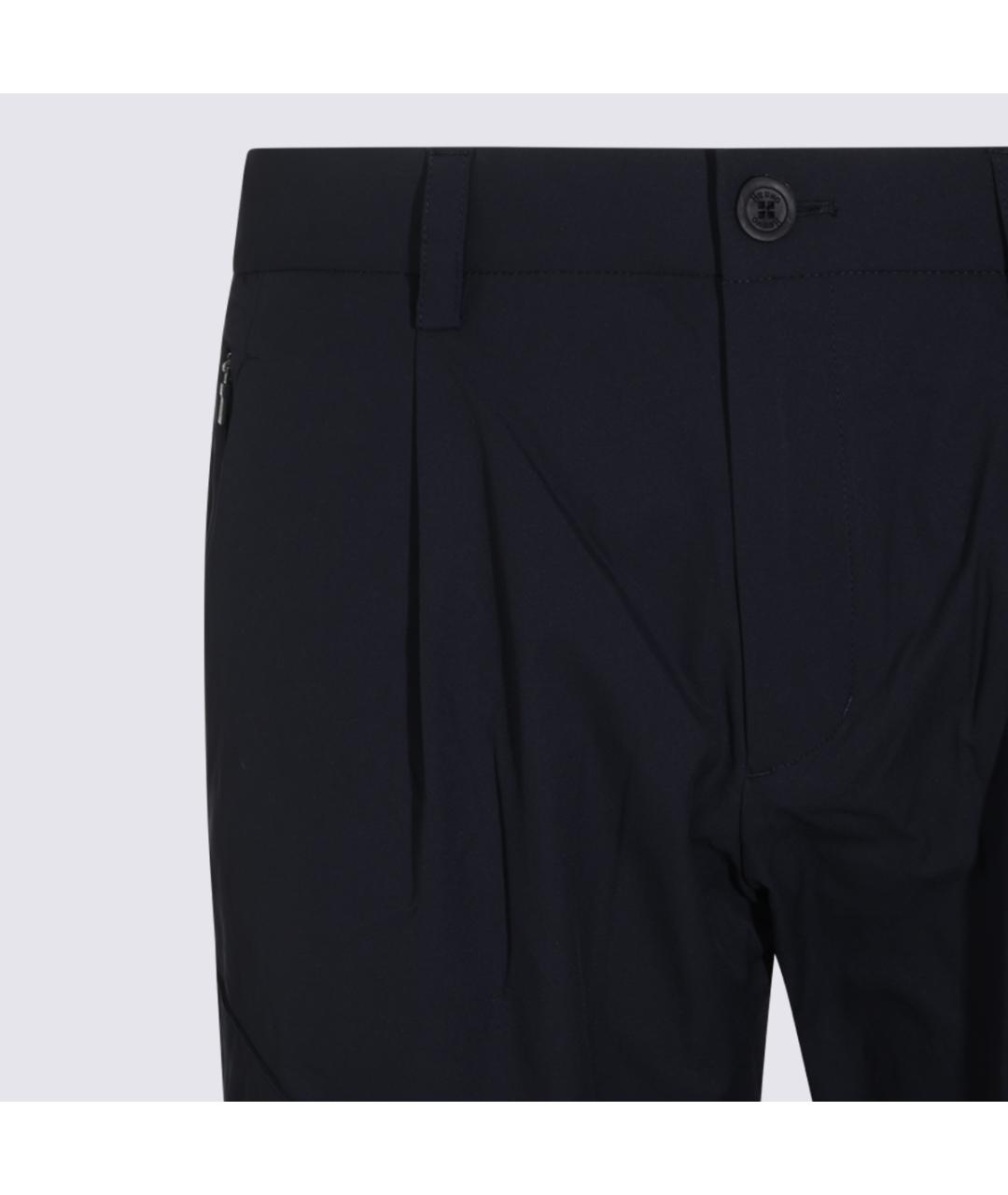 HERNO Темно-синие полиэстеровые повседневные брюки, фото 3