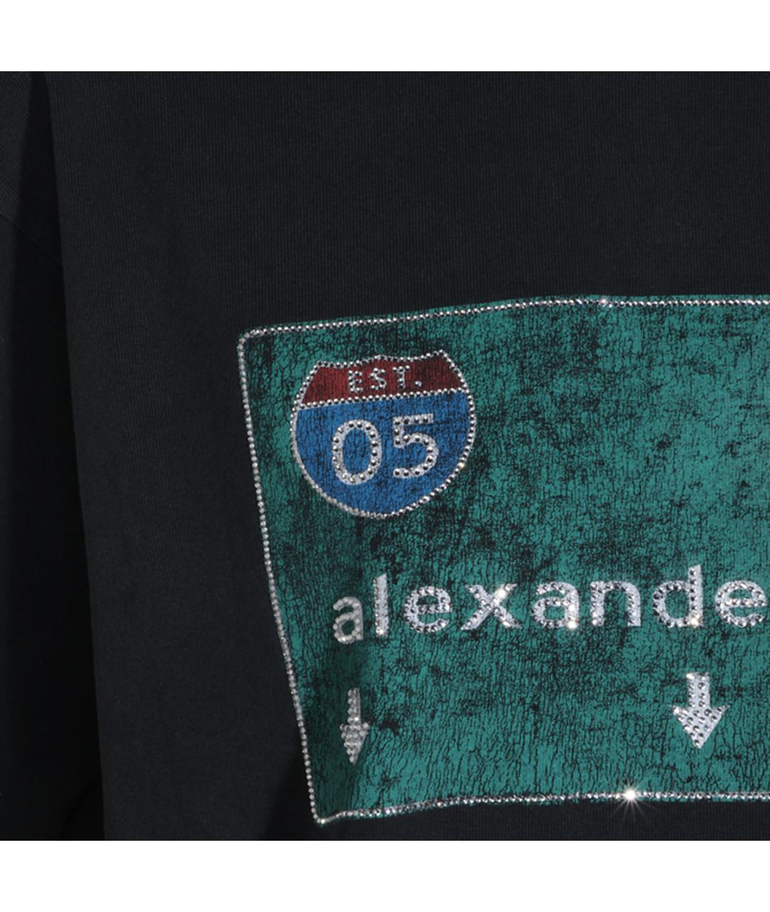 ALEXANDER WANG Черная хлопковая футболка, фото 3