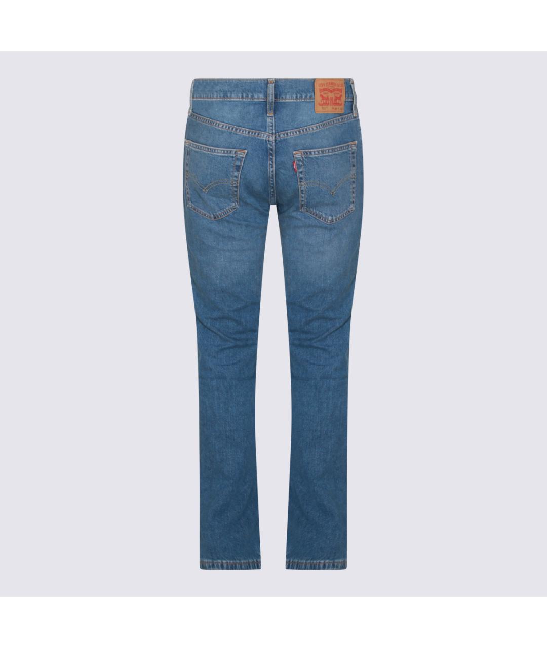 LEVI'S Голубые хлопковые прямые джинсы, фото 2