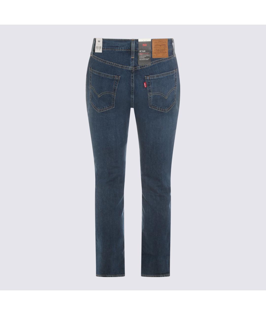 LEVI'S Синие хлопковые прямые джинсы, фото 2