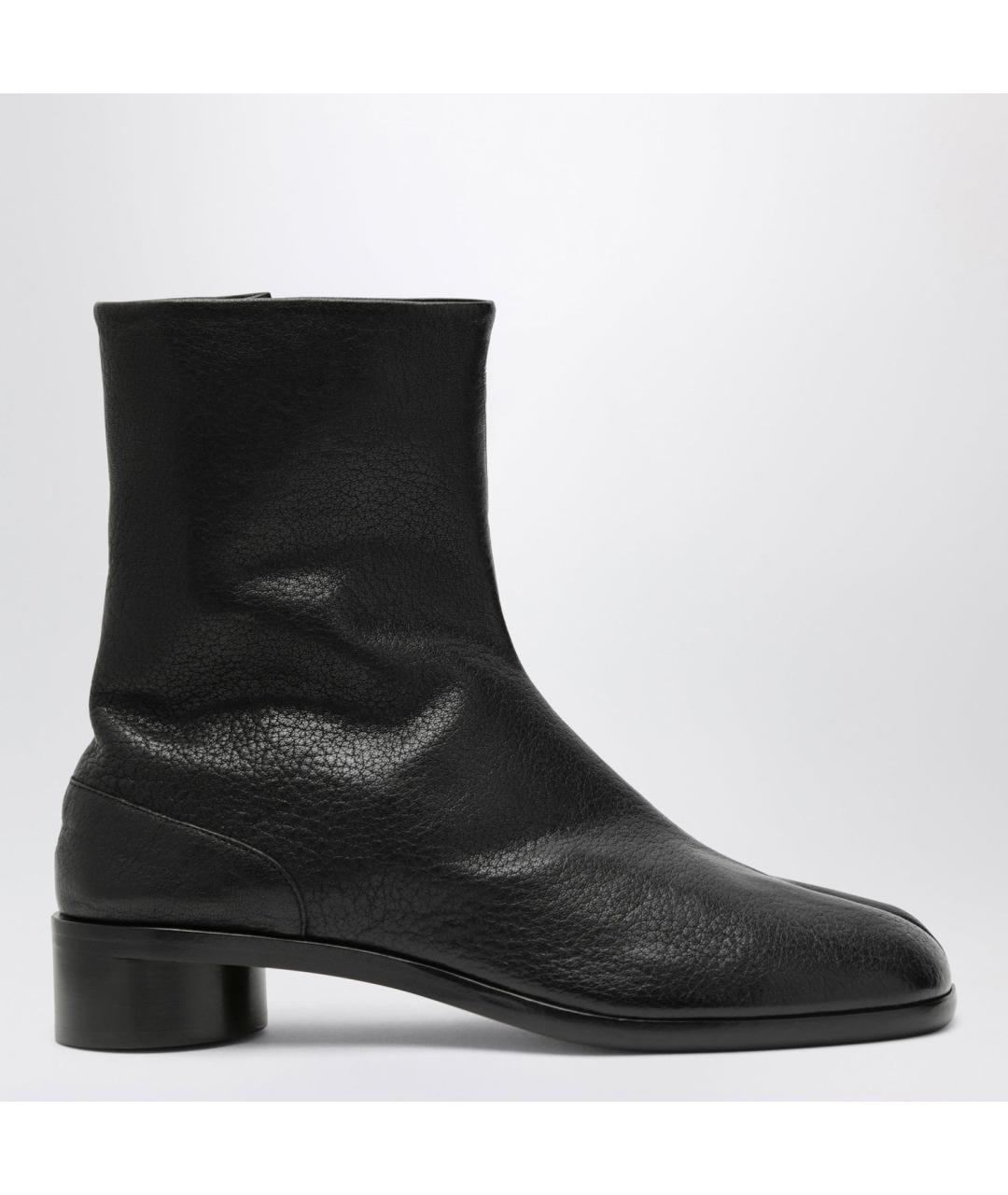 MAISON MARGIELA Черные кожаные высокие ботинки, фото 6