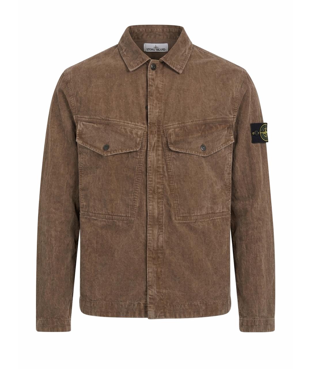STONE ISLAND Коричневая хлопковая кэжуал рубашка, фото 1