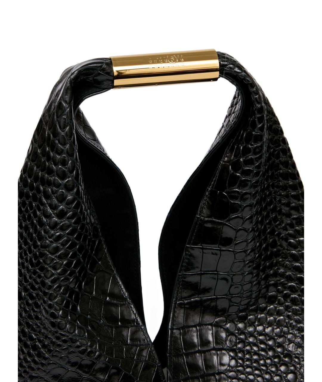 MM6 MAISON MARGIELA Черная кожаная сумка тоут, фото 3