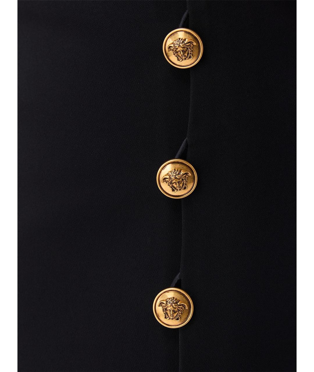 VERSACE Черное шелковое повседневное платье, фото 3
