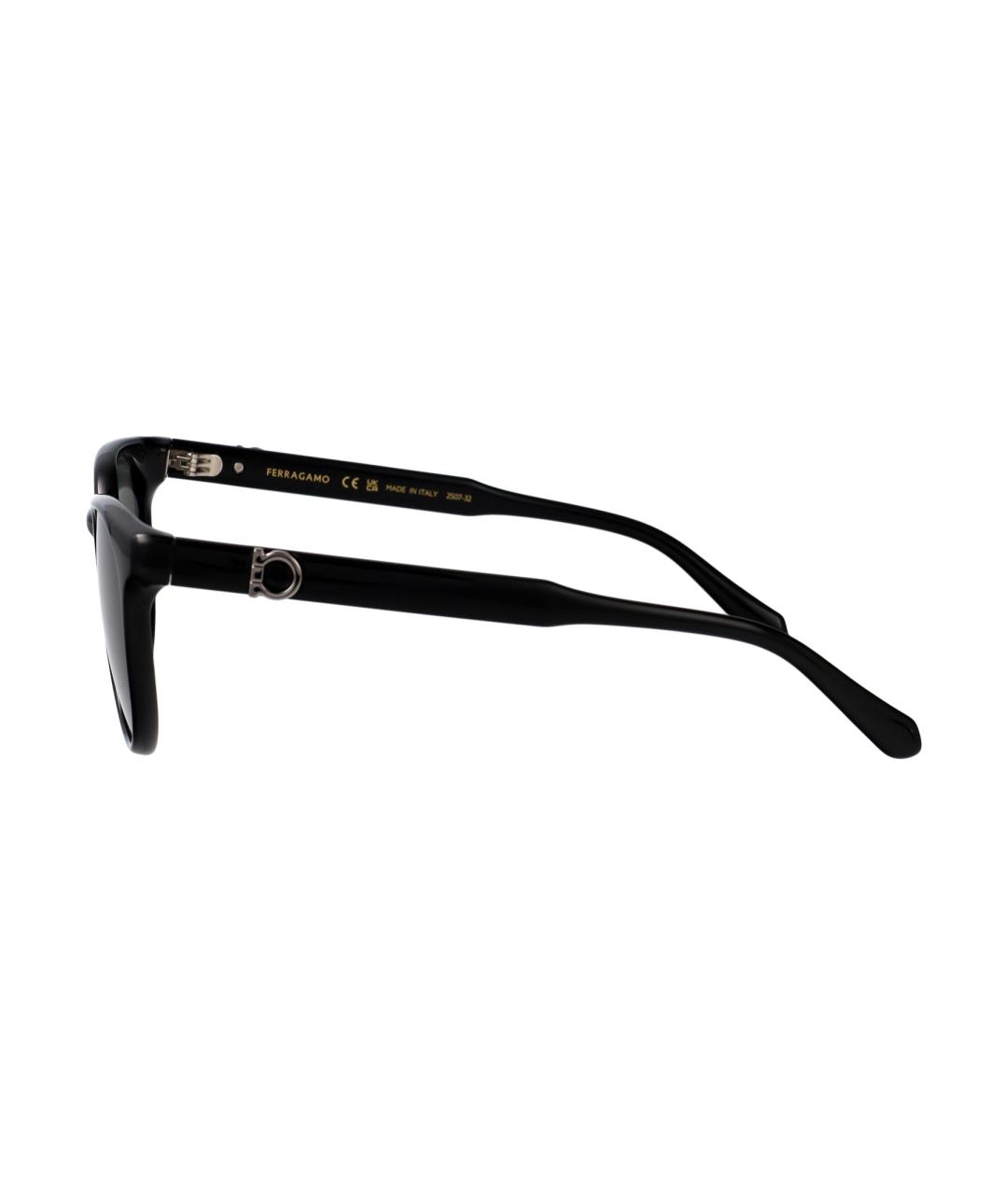 FERRAGAMO Черные пластиковые солнцезащитные очки, фото 3