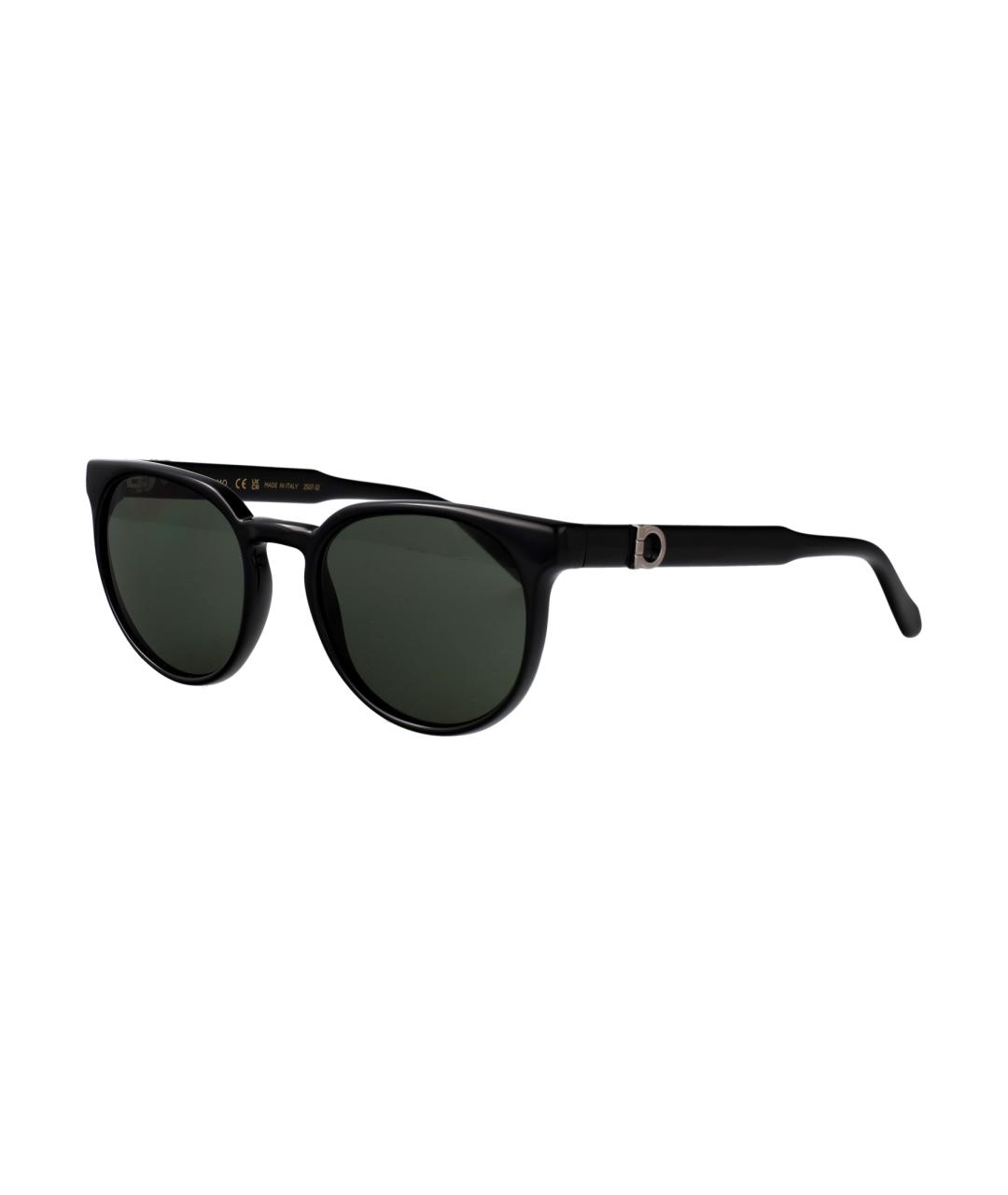 FERRAGAMO Черные пластиковые солнцезащитные очки, фото 1