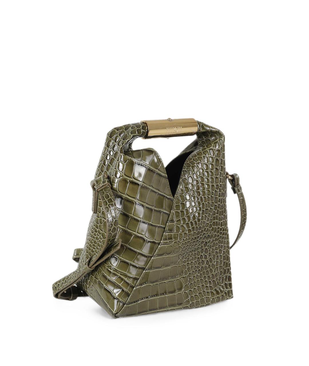MM6 MAISON MARGIELA Зеленая кожаная сумка с короткими ручками, фото 2
