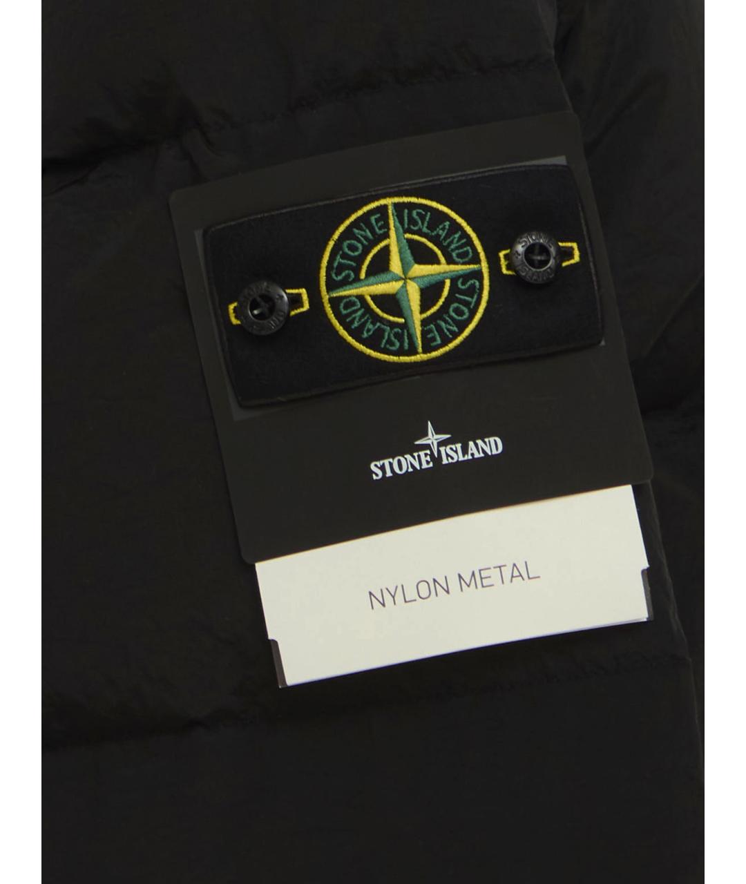 STONE ISLAND Черный полиамидовый пуховик, фото 4