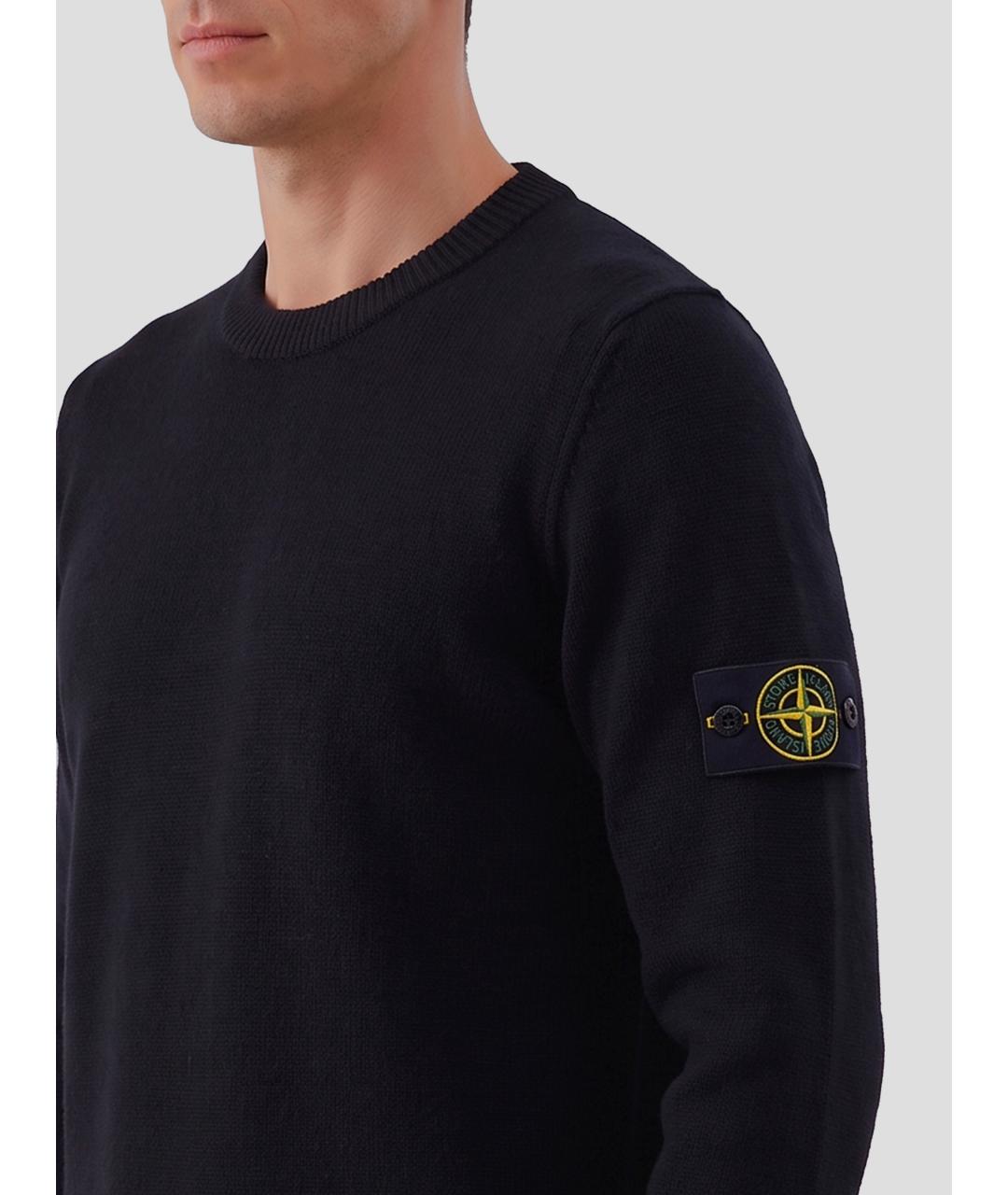 STONE ISLAND Черный шерстяной джемпер / свитер, фото 3