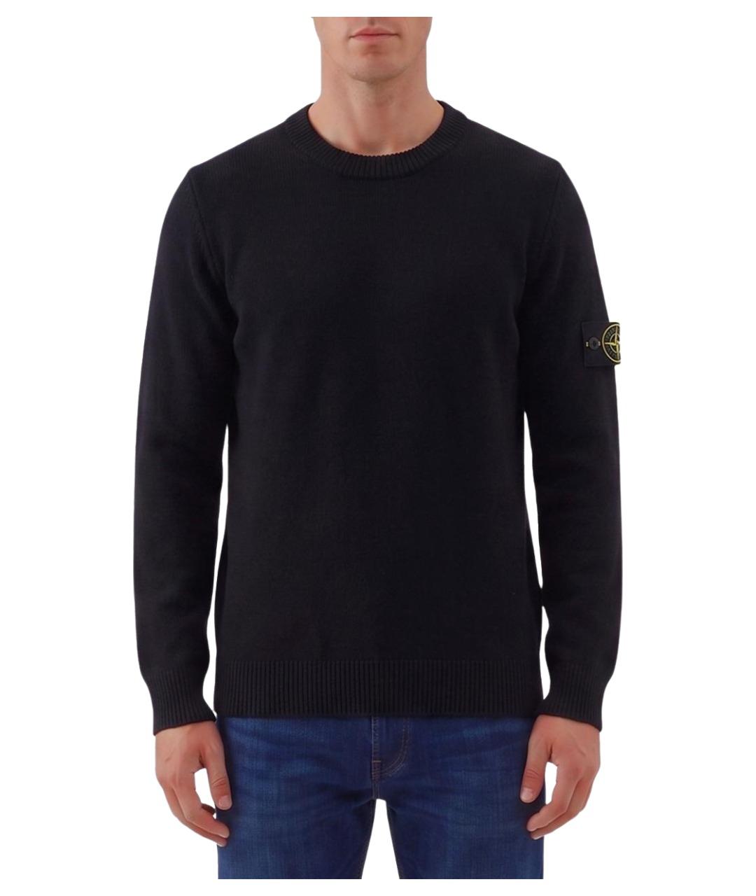 STONE ISLAND Черный шерстяной джемпер / свитер, фото 1