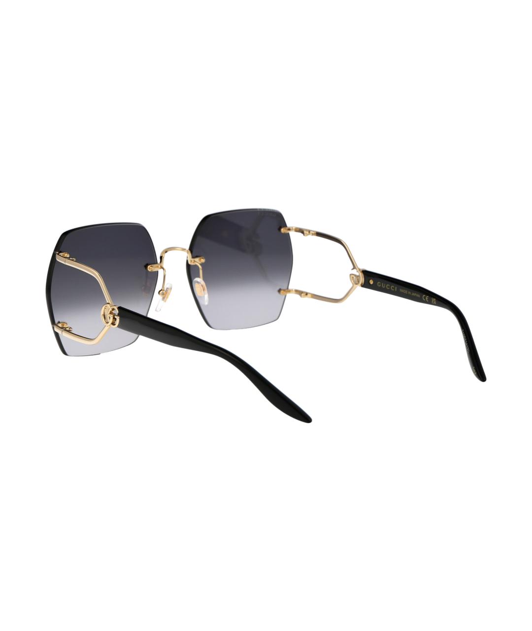 GUCCI Золотые металлические солнцезащитные очки, фото 4