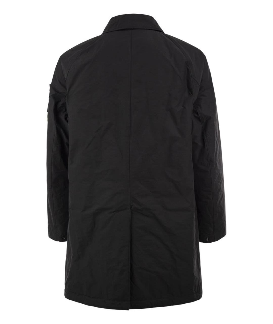 STONE ISLAND Черное полиэстеровое пальто, фото 2