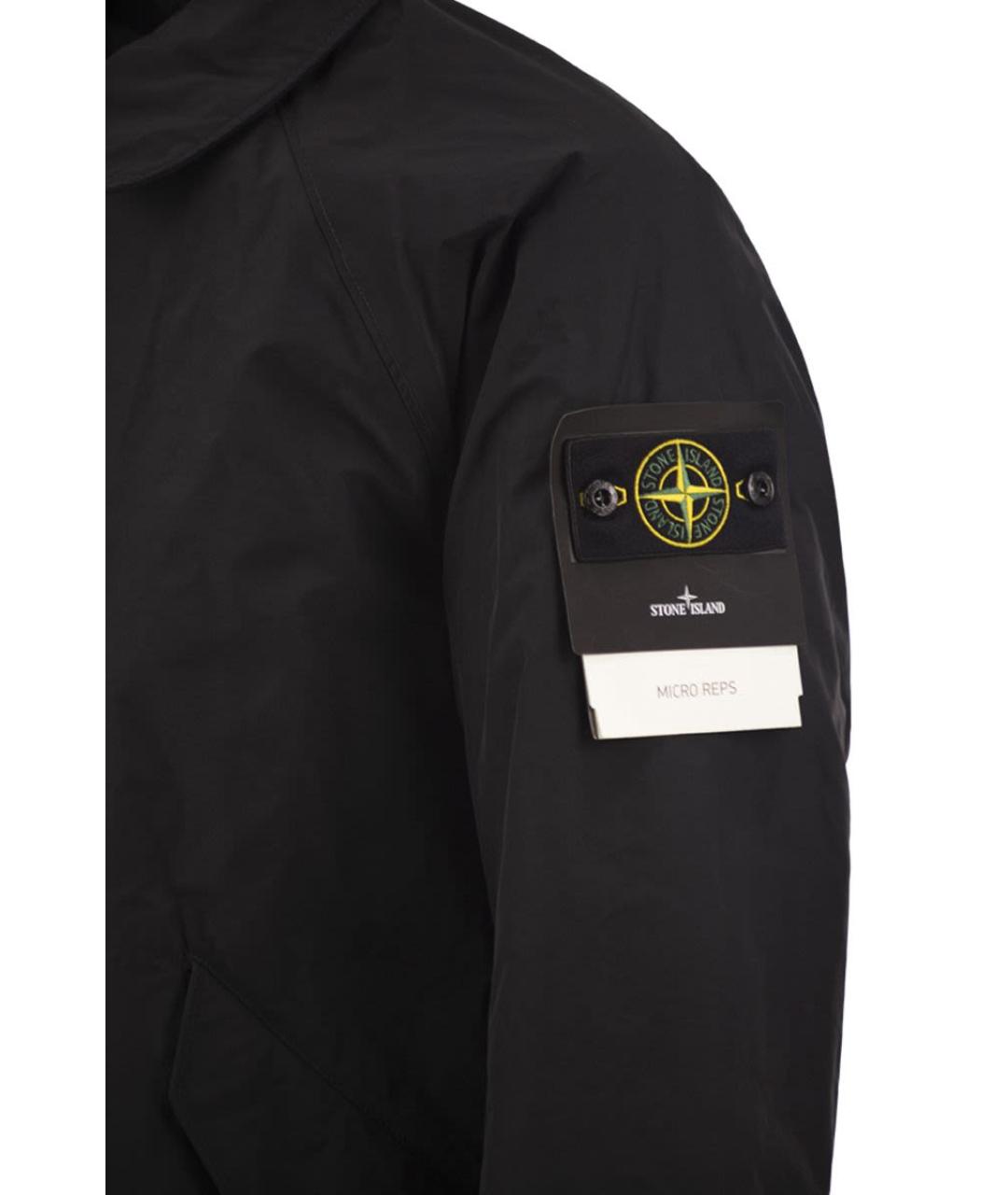 STONE ISLAND Черное полиэстеровое пальто, фото 4