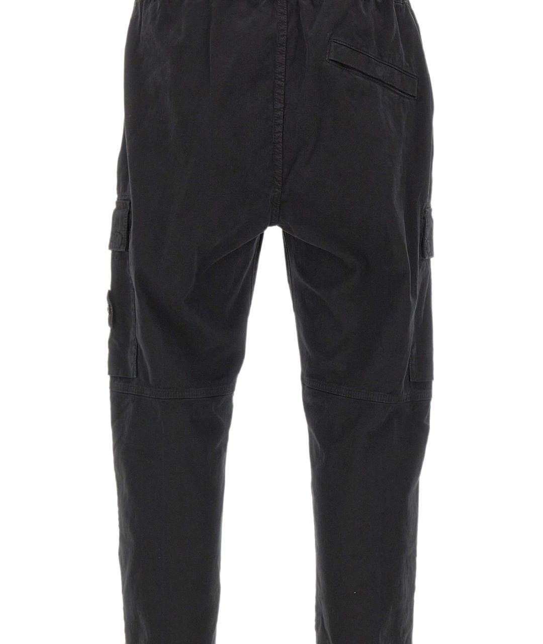 STONE ISLAND Черные хлопковые повседневные брюки, фото 4