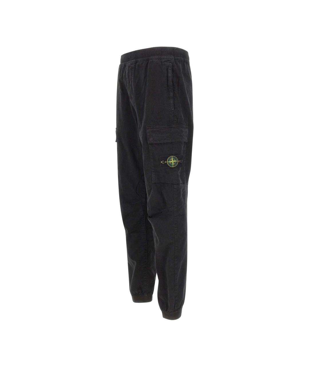 STONE ISLAND Черные хлопковые повседневные брюки, фото 5