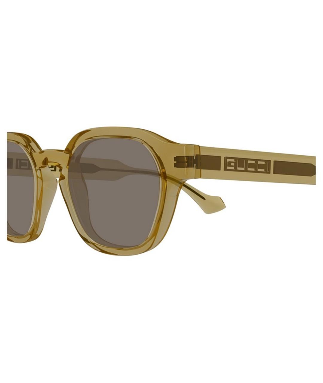 GUCCI Желтые пластиковые солнцезащитные очки, фото 3