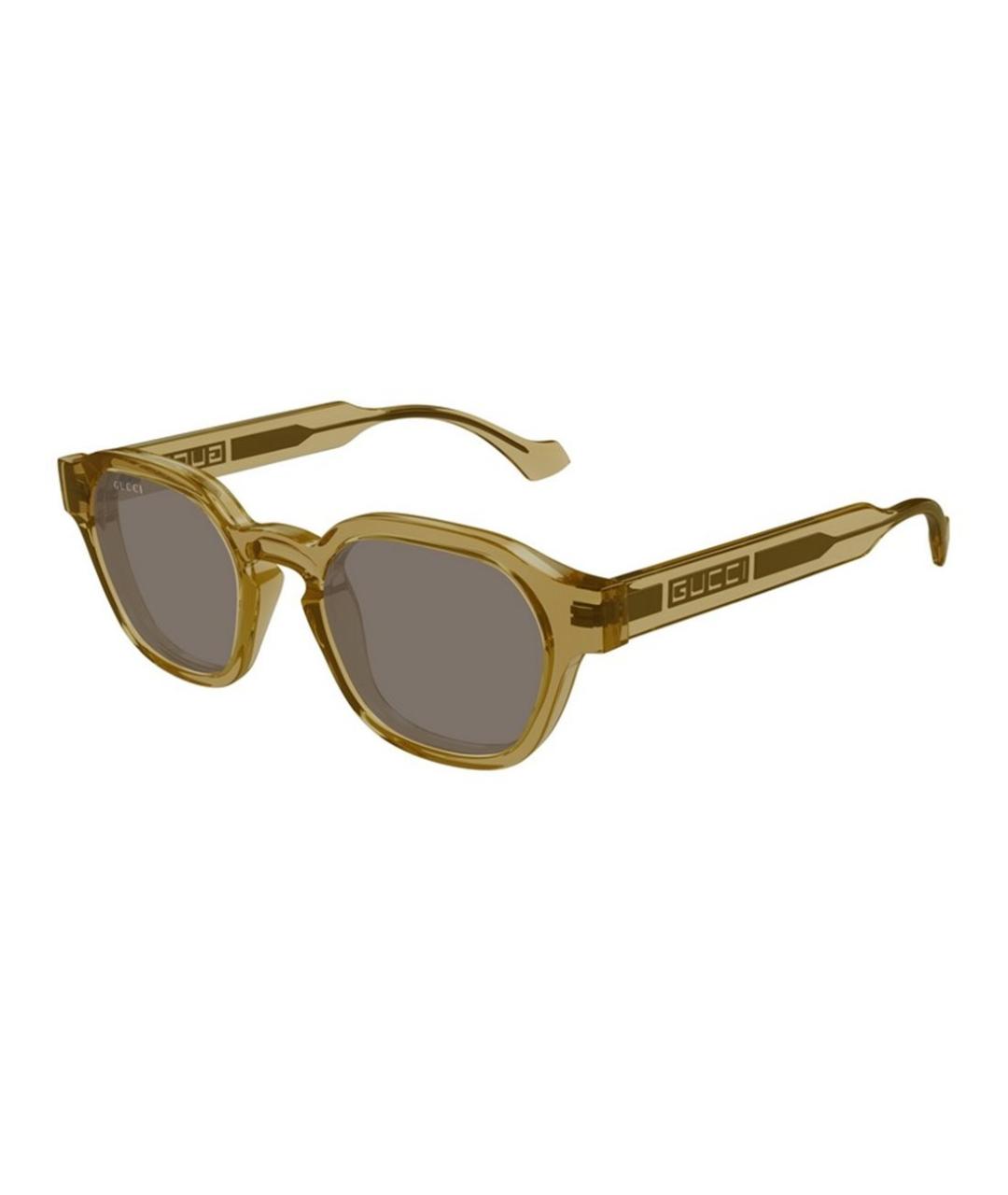 GUCCI Желтые пластиковые солнцезащитные очки, фото 1