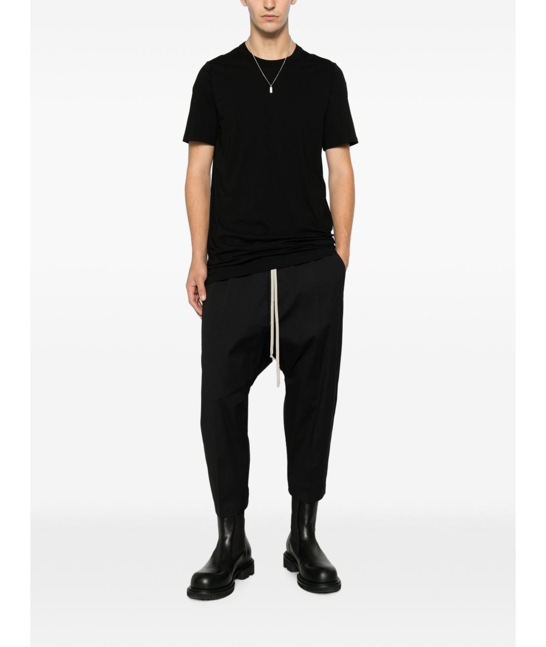RICK OWENS Черная хлопковая футболка, фото 3
