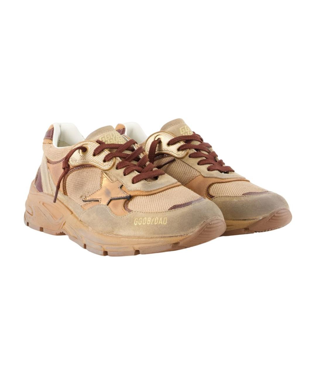 GOLDEN GOOSE Коричневые кожаные кроссовки, фото 2