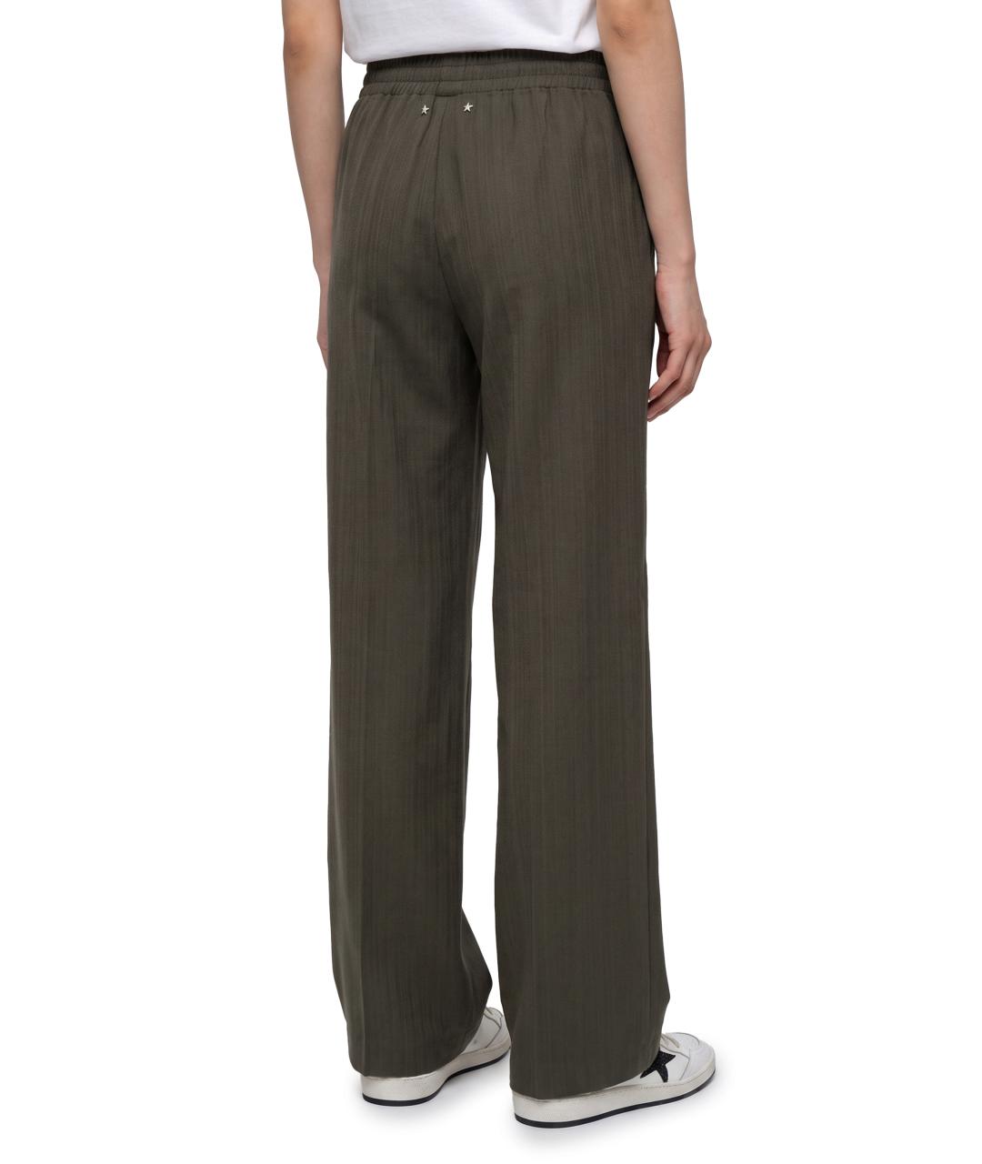 GOLDEN GOOSE Зеленые вискозные прямые брюки, фото 3