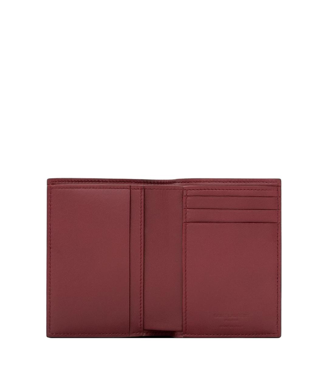SAINT LAURENT Красный кожаный кошелек, фото 2