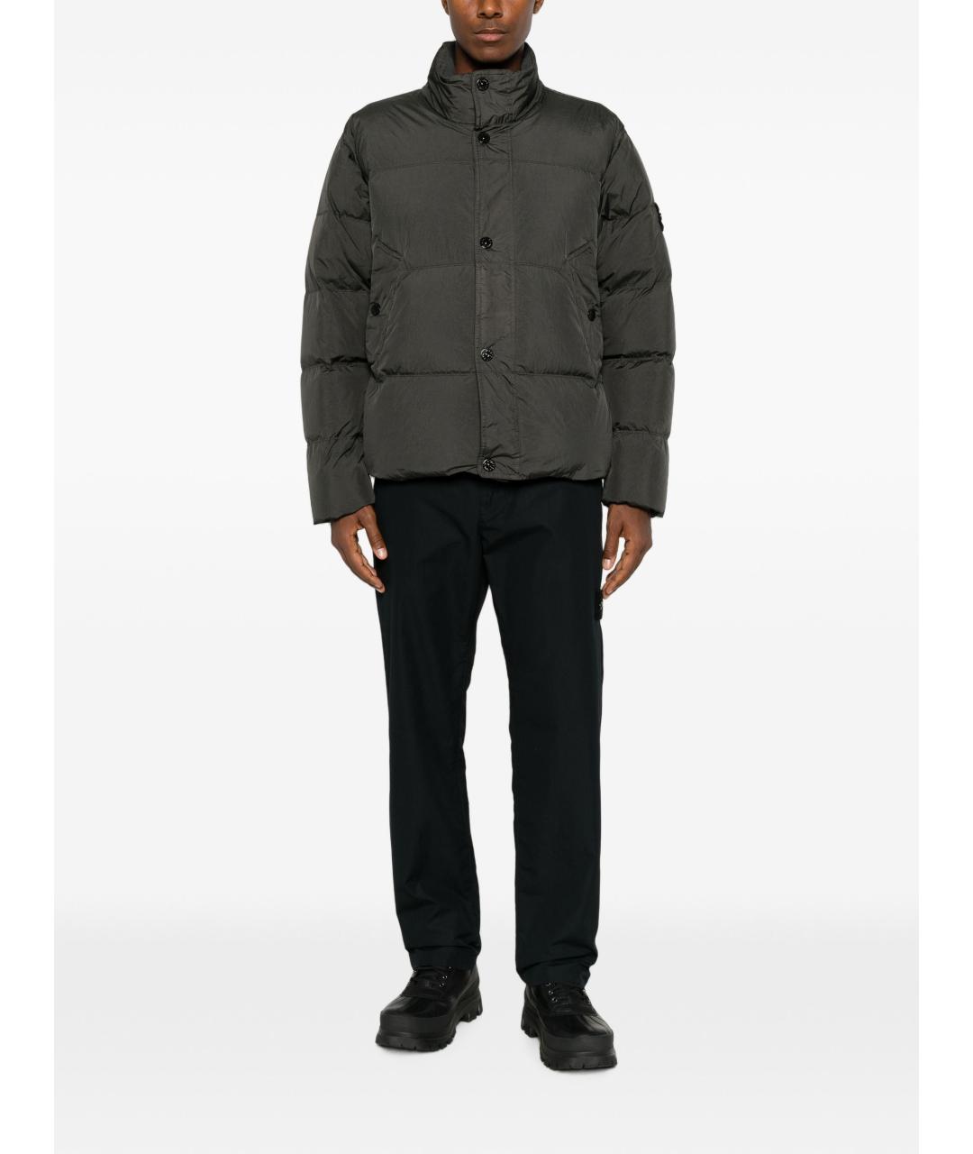 STONE ISLAND Серая полиамидовая куртка, фото 4