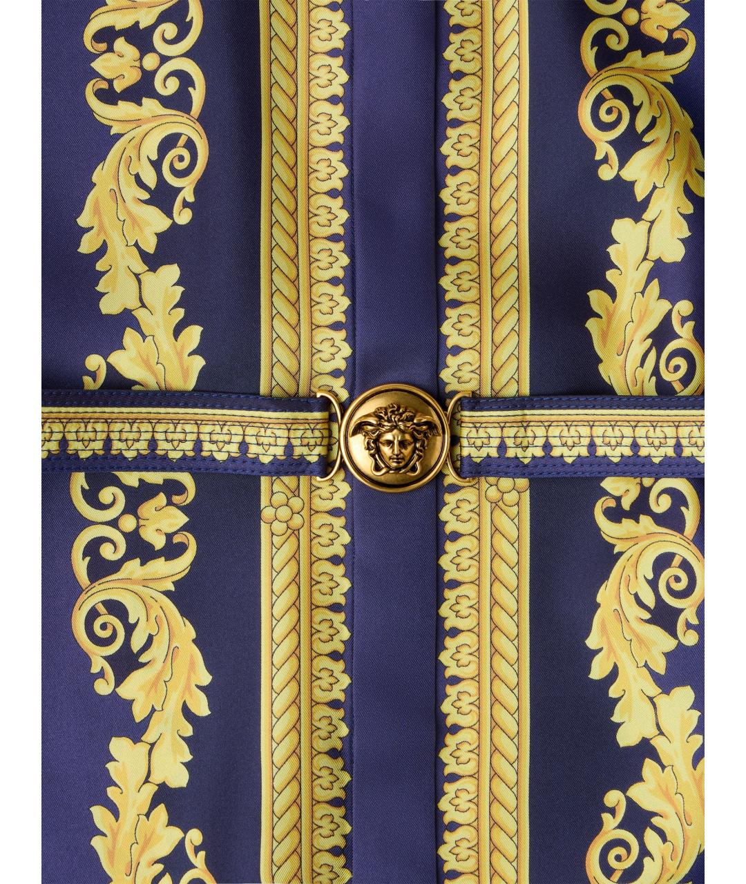 VERSACE Фиолетовое шелковое повседневное платье, фото 3