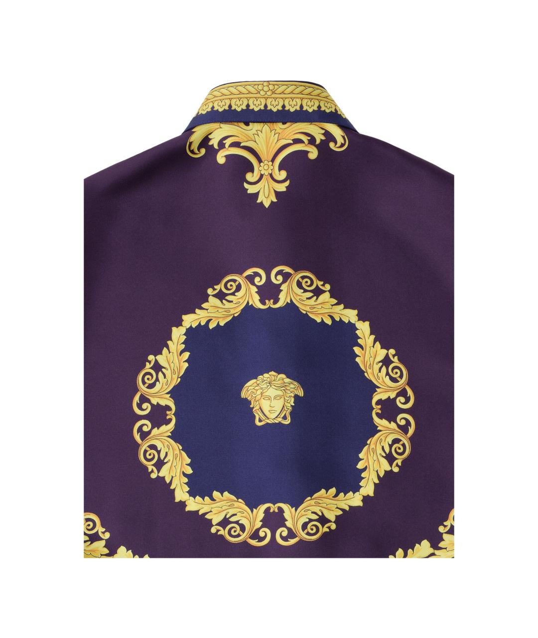 VERSACE Фиолетовое шелковое повседневное платье, фото 4