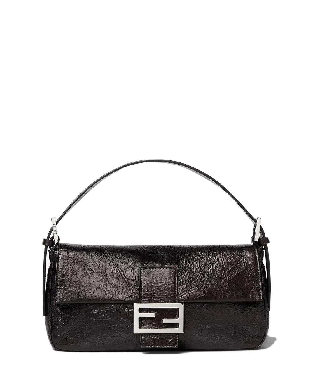 FENDI Черная кожаная сумка через плечо, фото 1