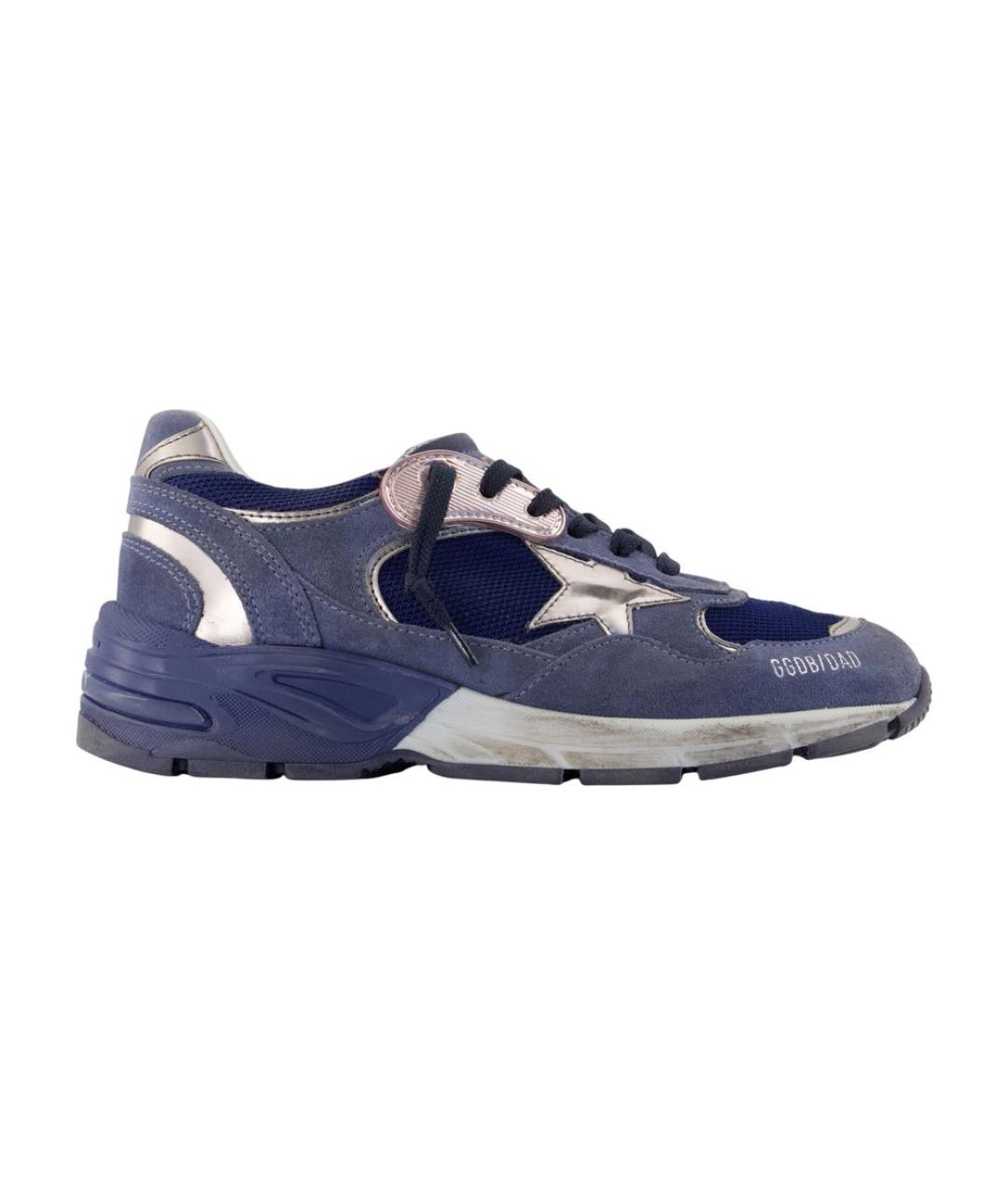 GOLDEN GOOSE Синие кожаные кроссовки, фото 3