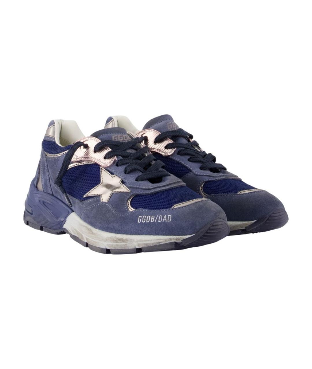 GOLDEN GOOSE Синие кожаные кроссовки, фото 2