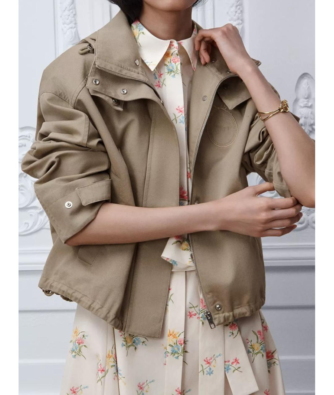 CHRISTIAN DIOR Бежевая хлопковая куртка, фото 2