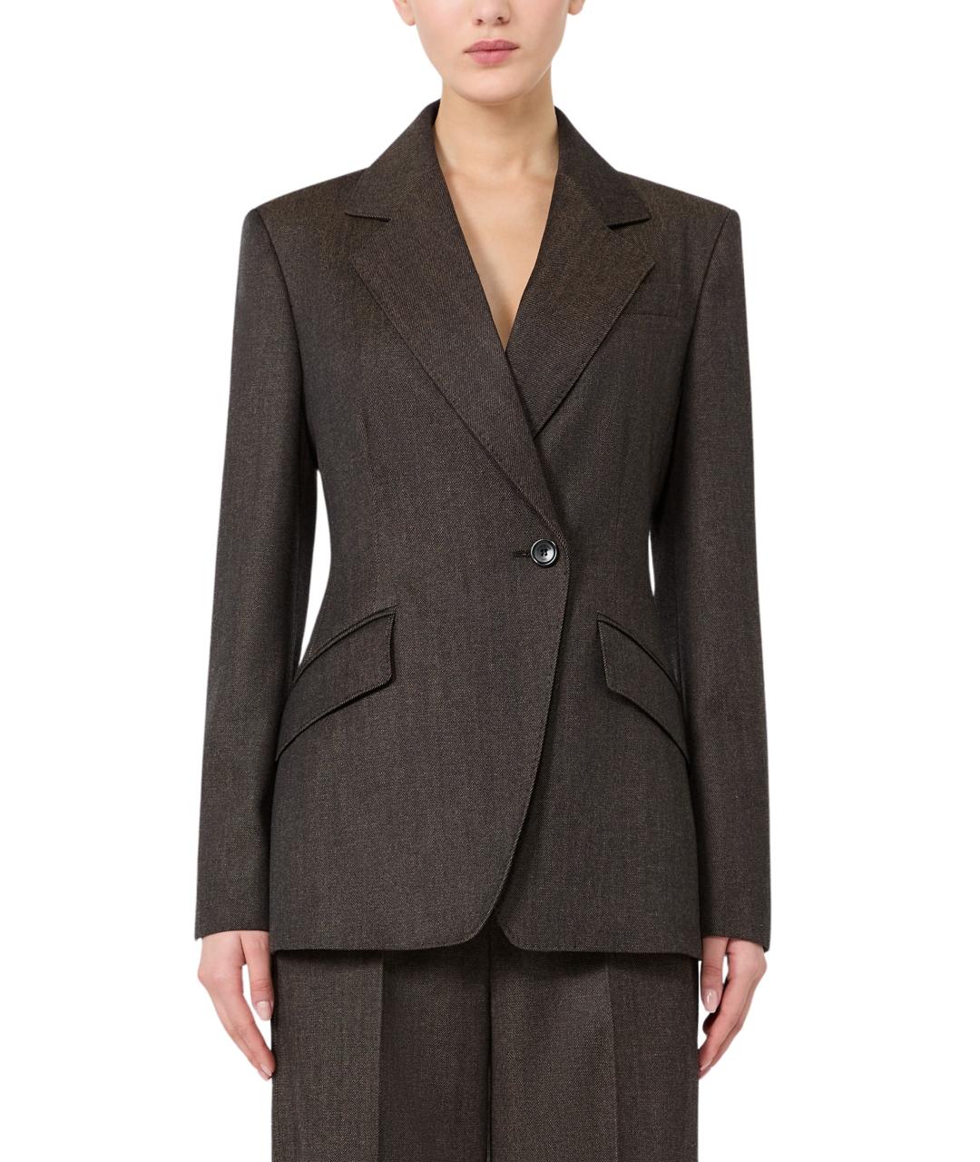 MAX MARA Коричневый шерстяной жакет/пиджак, фото 2