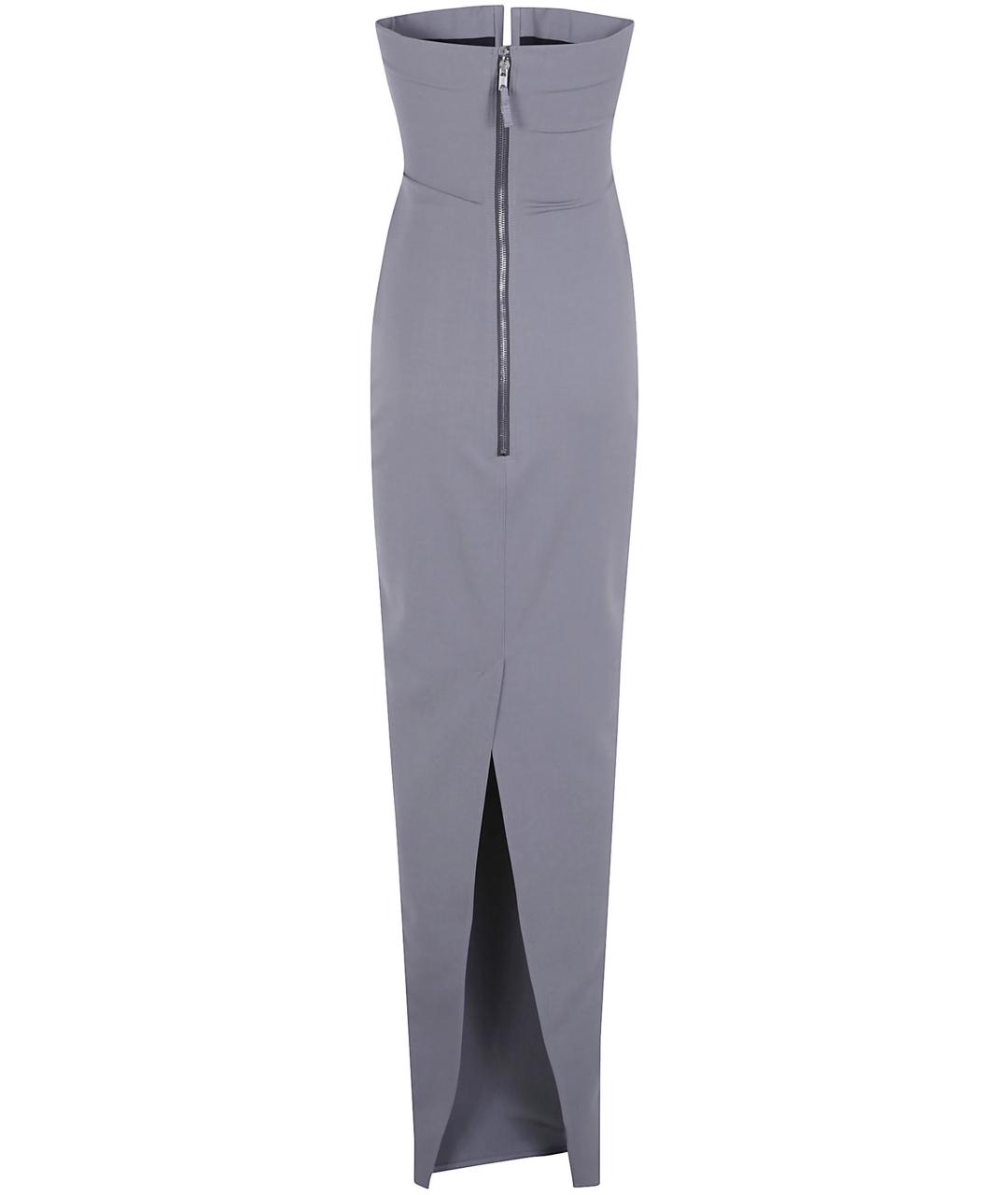 RICK OWENS Серое шерстяное коктейльное платье, фото 2