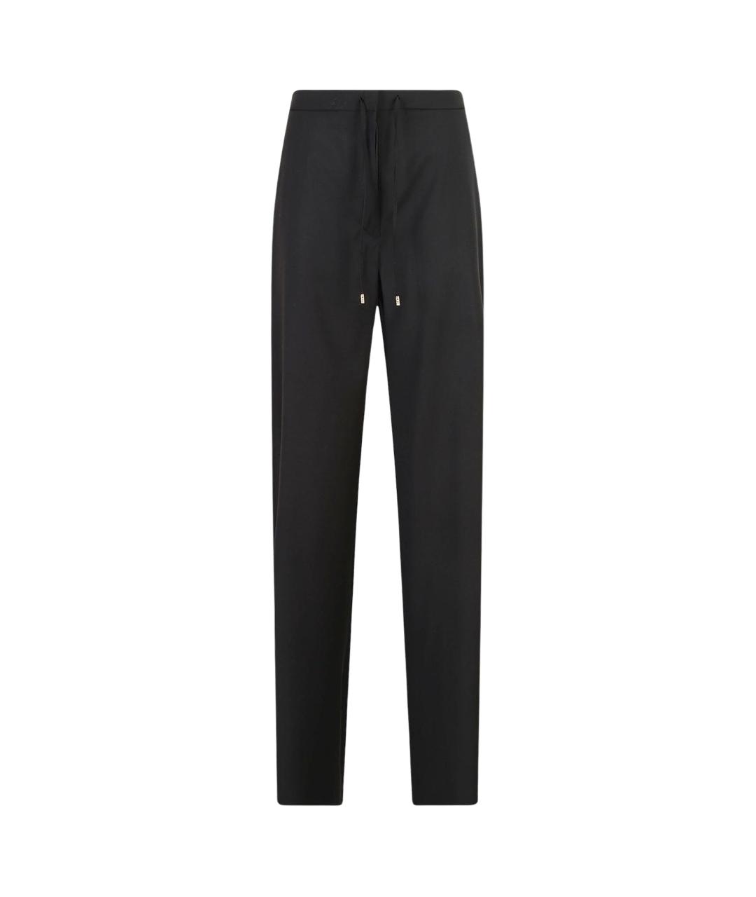 MAX MARA STUDIO Черные шерстяные прямые брюки, фото 1
