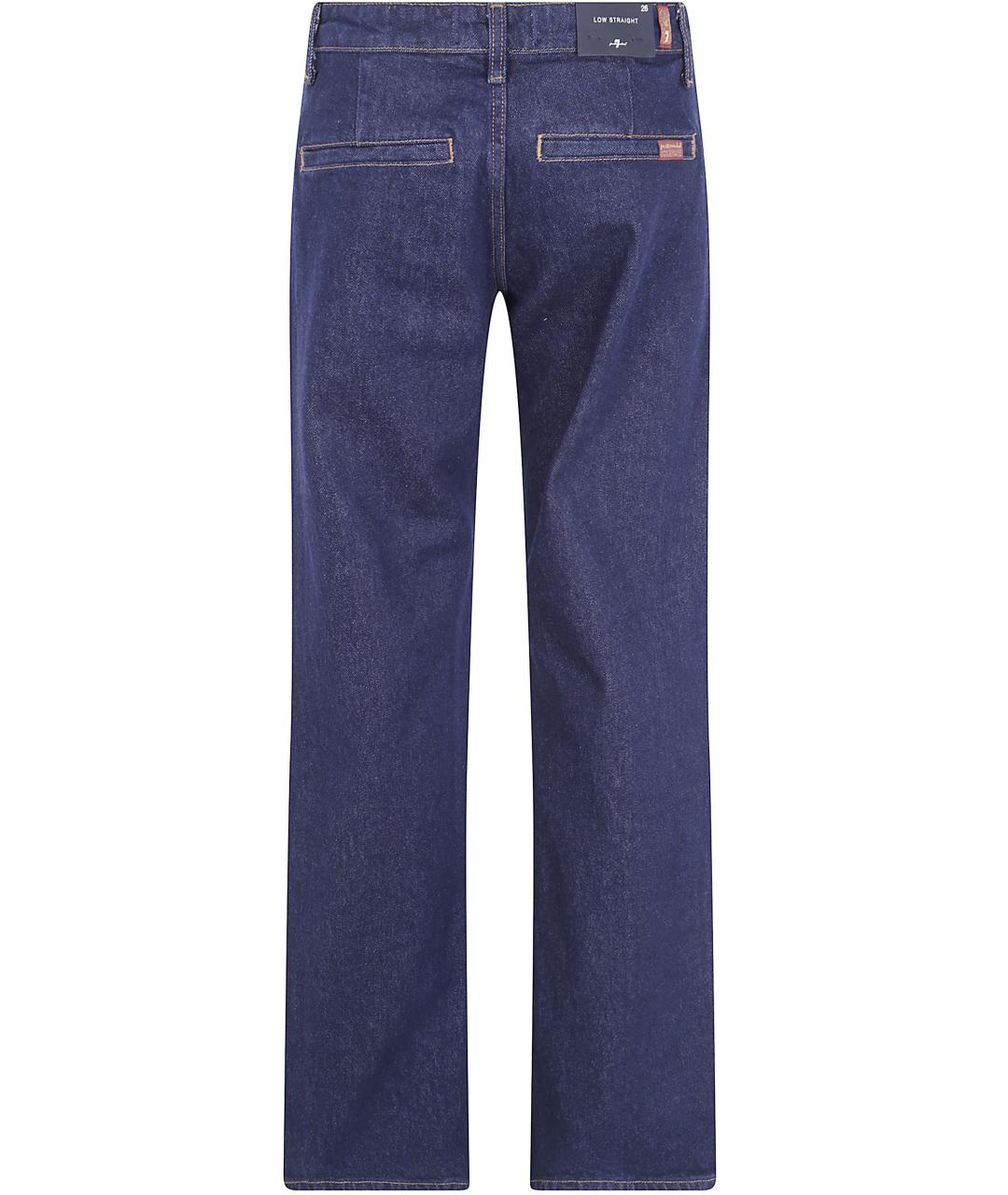 7 FOR ALL MANKIND Синие хлопковые прямые джинсы, фото 2