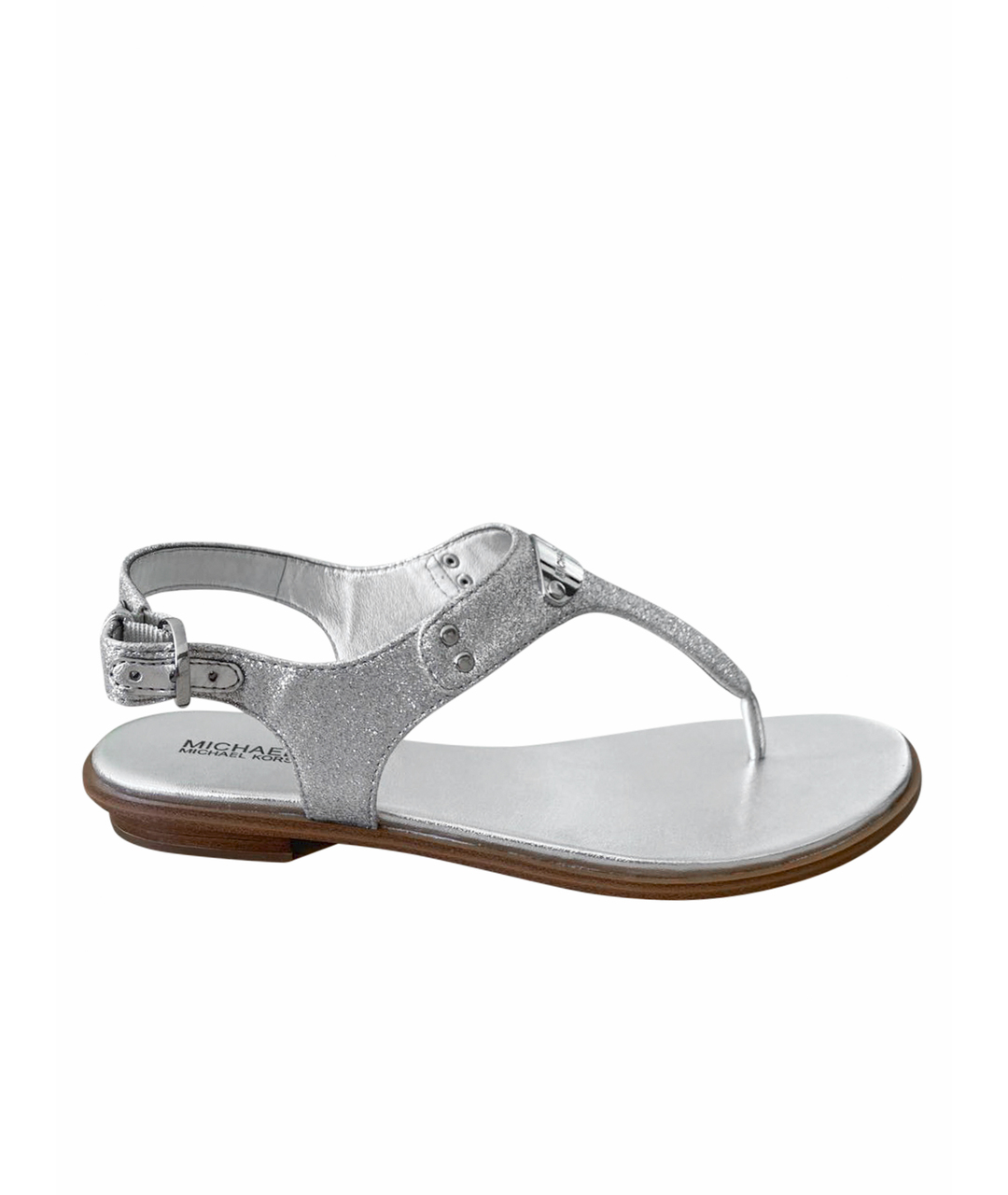 MICHAEL KORS Серебряные кожаные сандалии, фото 1