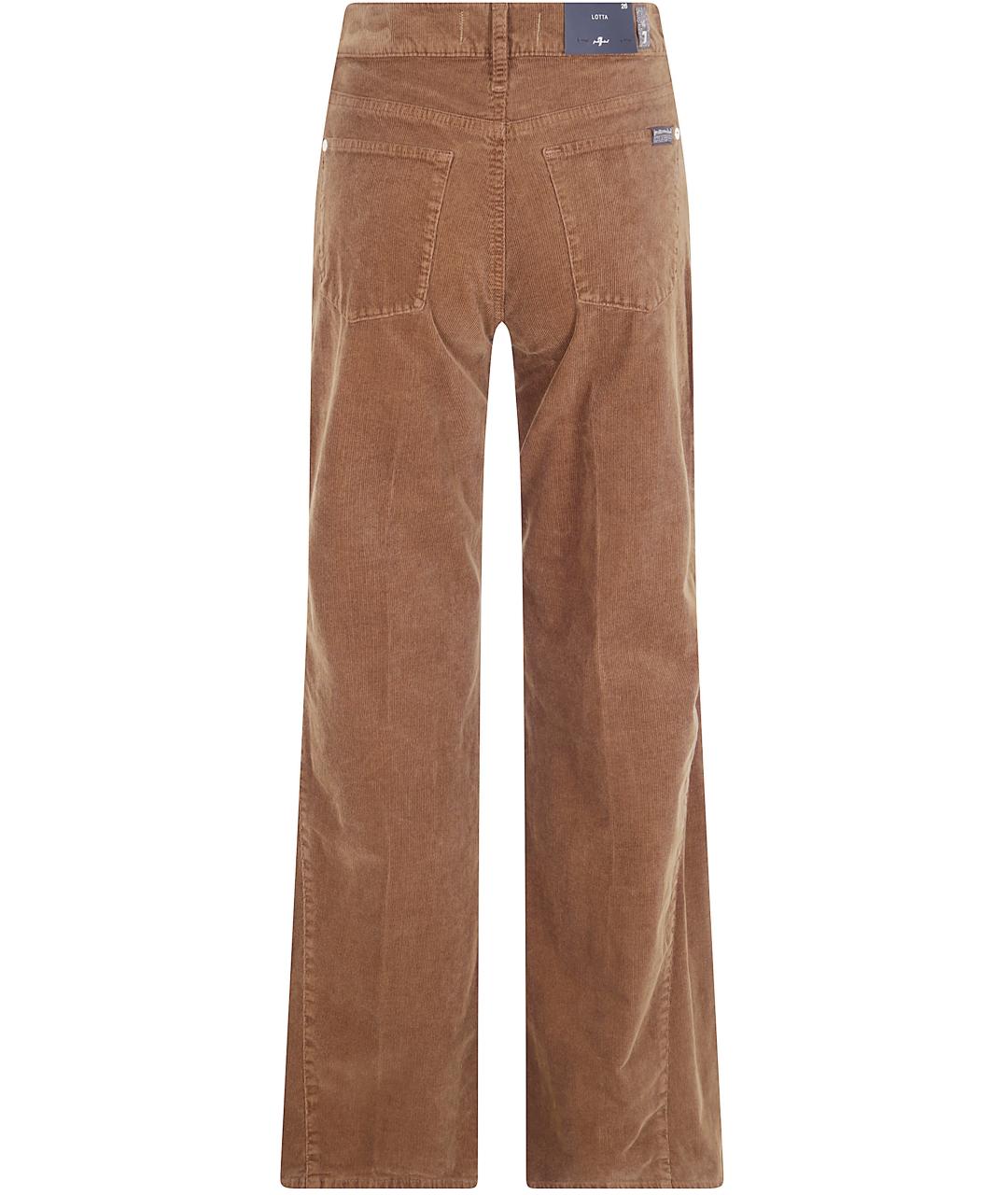 7 FOR ALL MANKIND Коричневые хлопковые прямые брюки, фото 2