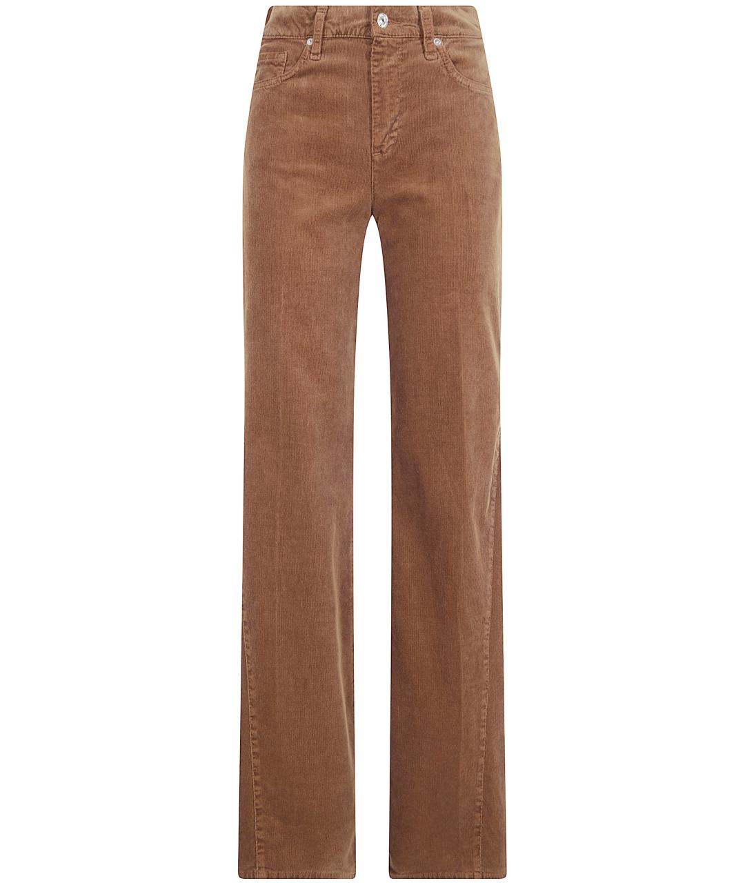 7 FOR ALL MANKIND Коричневые хлопковые прямые брюки, фото 1