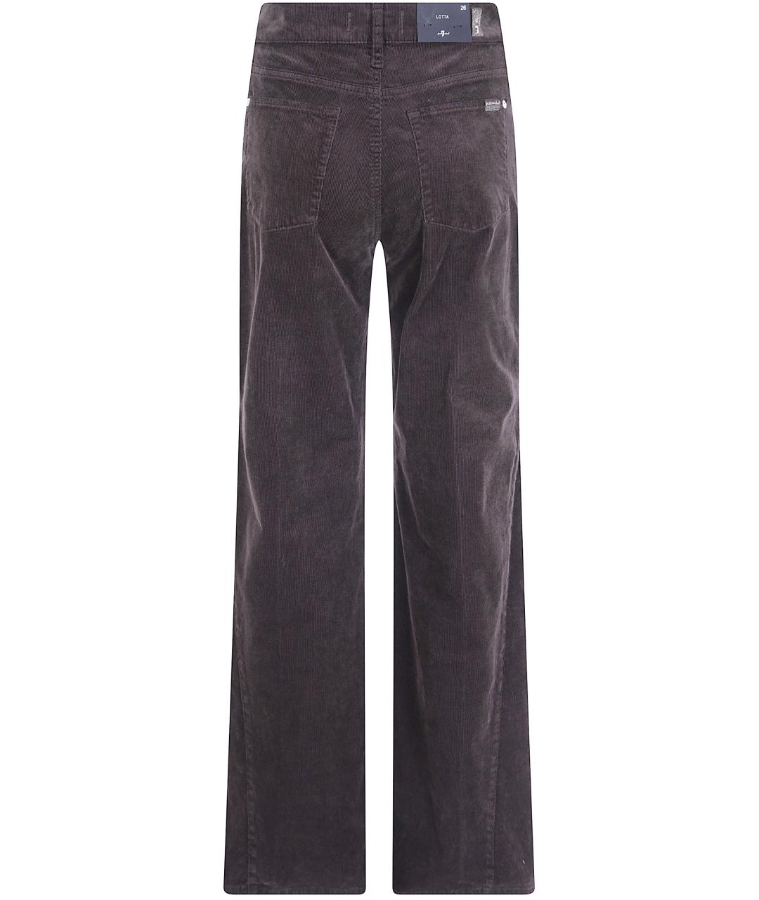 7 FOR ALL MANKIND Коричневые хлопковые прямые брюки, фото 2