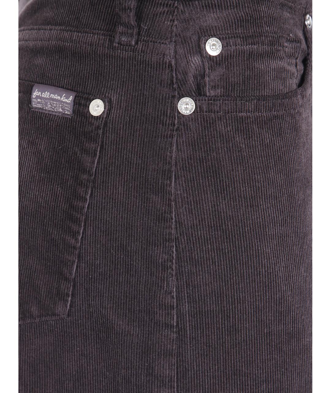7 FOR ALL MANKIND Коричневые хлопковые прямые брюки, фото 3