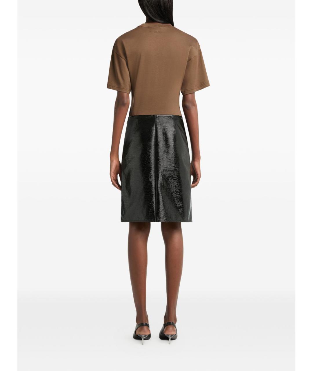 COURREGES Коричневая хлопковая футболка, фото 3