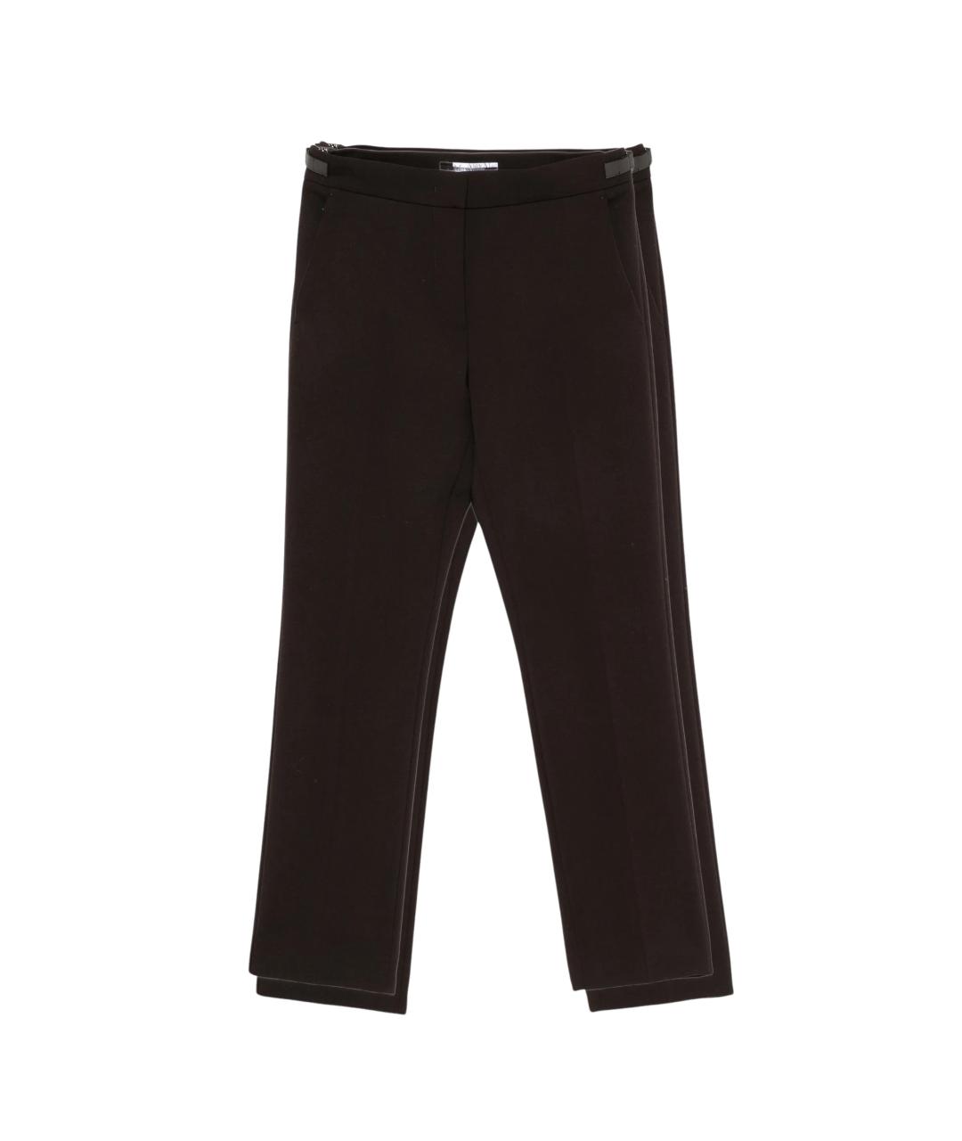 MAX MARA Черные шерстяные прямые брюки, фото 1