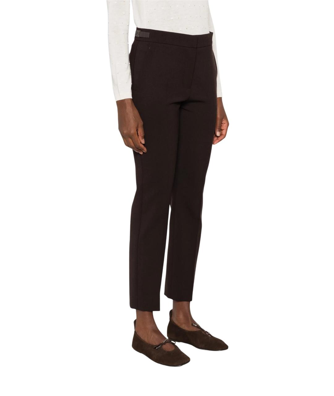 MAX MARA Черные шерстяные прямые брюки, фото 2