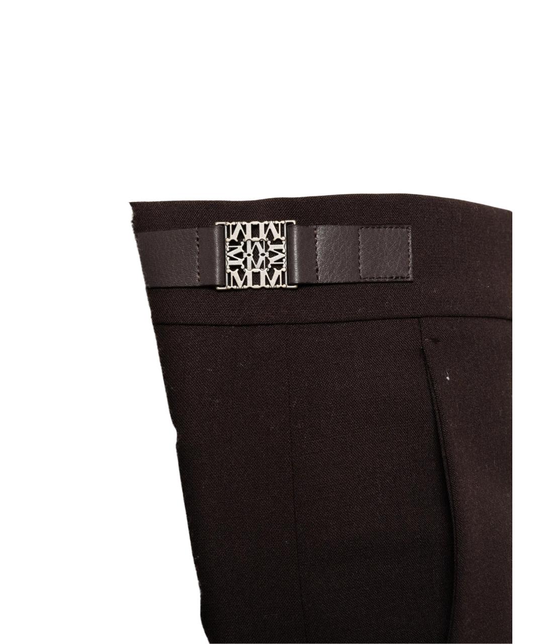 MAX MARA Черные шерстяные прямые брюки, фото 4