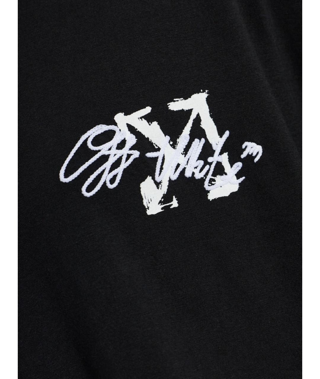 OFF-WHITE Черная хлопковая футболка, фото 4